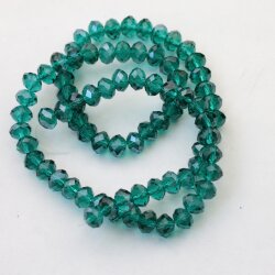 8x6mm 80 Pcs.Emerald Rondelle Faceted Beads, Glass Beads