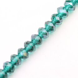 8x6mm 80 Pcs.Emerald Rondelle Faceted Beads, Glass Beads