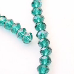 8x6mm 80 Pcs.Emerald Rondelle Faceted Beads, Glass Beads