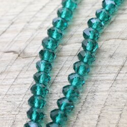 8x6mm 80 Pcs.Emerald Rondelle Faceted Beads, Glass Beads