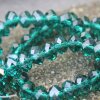 8x6mm 80 Pcs.Emerald Rondelle Faceted Beads, Glass Beads