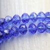 80 Pcs. 8x6mm Sapphire Rondelle Faceted Beads, Glass Beads