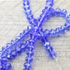 80 Pcs. 8x6mm Sapphire Rondelle Faceted Beads, Glass Beads