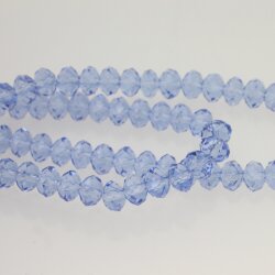 80 Stk.8x6mm Light Sapphire Facettierte Kristall Glasperlen Hochwertig glänzend