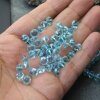 80 Stk. 8x6 mm Aquamarine Facettierte Kristall Glasperlen Hochwertig glänzend