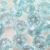 80 Pcs. 8x6mm Aquamarine Rondelle Faceted Beads, Glass Beads