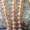 80 Pcs. 8x6mm Light Smoked Topaz Rondelle Faceted Beads, Glass Beads