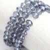 80 pcs. 8x6 mm Montana Rondelle Faceted Beads, Glass Beads