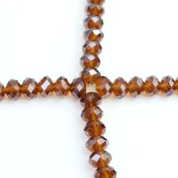 80 pcs. 8x6 mm Smoked Topaz Rondelle Faceted Beads, Glass Beadsd