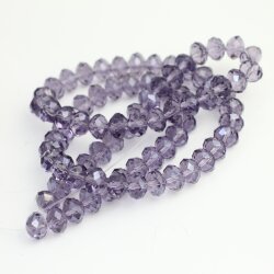 80 Pcs. 8x6 mm Tanzanite Rondelle Faceted Beads, Glass Beads