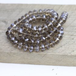 80 Stk. 8x6 mm Smoky Quartz Facettierte Kristall Glasperlen Hochwertig glänzend