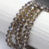 80 Pcs. 8x6 mm Smoky Quartz Rondelle Faceted Beads, Glass Beads