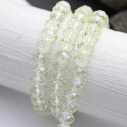 80 Pcs. 8x6 mm Jonquil Rondelle Faceted Beads, Glass Beads