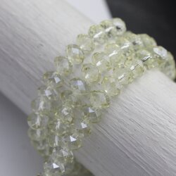 80 Pcs. 8x6 mm Jonquil Rondelle Faceted Beads, Glass Beads