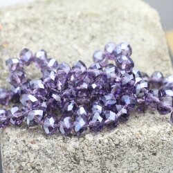 80 Pcs. 8x6 mm Purple Velvet Rondelle Faceted Beads, Glass Beads