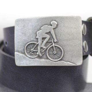 Rustic Silver Cyclist belt buckle, Rider belt buckle