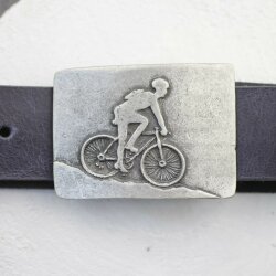 Rustic Silver Cyclist belt buckle, Rider belt buckle