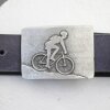 Rustic Silver Cyclist belt buckle, Rider belt buckle