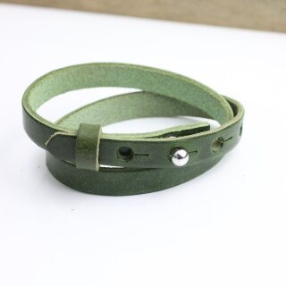 Fern Green Leather Wrapped Bracelets Double wrap