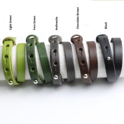 Fern Green Leather Wrapped Bracelets Double wrap