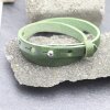 Fern Green Leather Wrapped Bracelets Double wrap