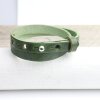 Fern Green Leather Wrapped Bracelets Double wrap