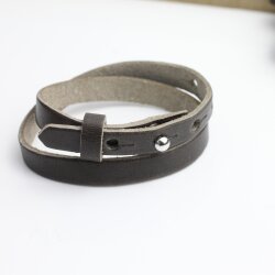 Lederarmband Anthracite doppelt gewickelt - für...