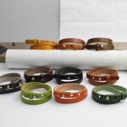 Anthracite Leather Wrapped Bracelets Double wrap