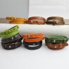 Black Leather Wrapped Bracelets Double wrap