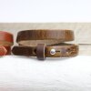 Dark Brown Leather Wrapped Bracelets Double wrap