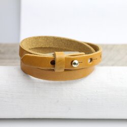 Lederarmband Camel doppelt gewickelt - für Schiebeperlen