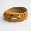 Camel Leather Wrapped Bracelets Double wrap