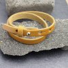 Camel Leather Wrapped Bracelets Double wrap