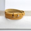 Camel Leather Wrapped Bracelets Double wrap