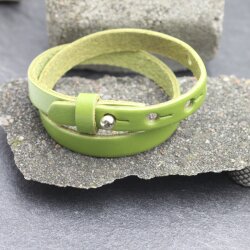 Light Green Leather Wrapped Bracelets Double wrap