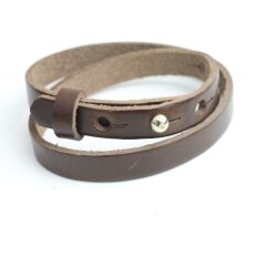 Chocolate Brown Double wrap Leather Bracelet
