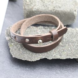 Chocolate Brown Double wrap Leather Bracelet