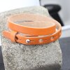 Orange Leather Wrapped Bracelets Double wrap