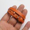 Lederarmband Orange - Tangerine doppelt gewickelt - für Schiebeperlen