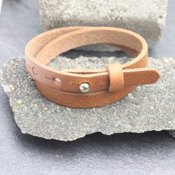 Light brown Leather Wrapped Bracelets Double wrap