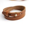 Light brown Leather Wrapped Bracelets Double wrap