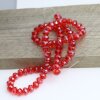 80 Stk 8x6 mm Light Siam Rondelle Faceted Beads, Glass Beads