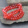 80 Stk 8x6 mm Light Siam Rondelle Faceted Beads, Glass Beads