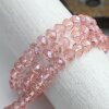 80 Stk. 8x6 mm Light Peach Facettierte Kristall Glasperlen Hochwertig