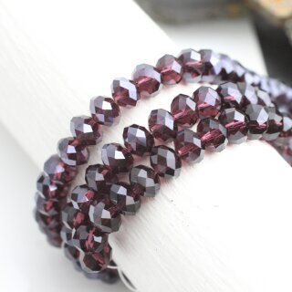 80 Stk 8x6 mm Amethyst Facettierte Kristall Glasperlen Hochwertig