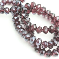 80 Stk 8x6 mm Amethyst Facettierte Kristall Glasperlen Hochwertig