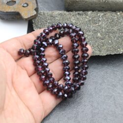 80 Stk 8x6 mm Amethyst Rondelle Faceted Beads, Glass Beads