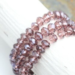 80 Stk 8x6 mm Light Amethyst Facettierte Kristall Glasperlen Hochwertig