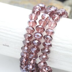 80 Stk 8x6 mm Light Amethyst Rondelle Faceted Beads,...