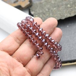 80 Stk 8x6 mm Light Amethyst Rondelle Faceted Beads, Glass Beads